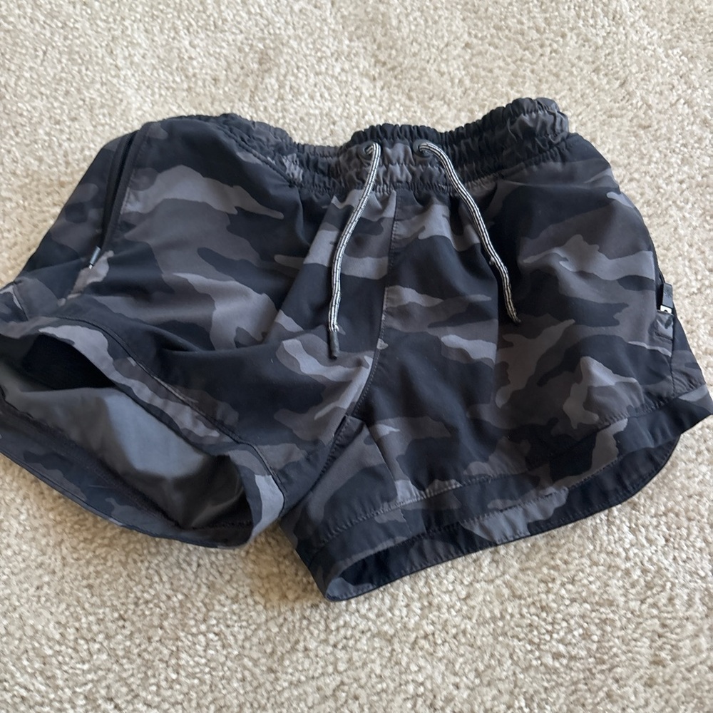 Athleta Kids Camo Shorts - Black and Gray